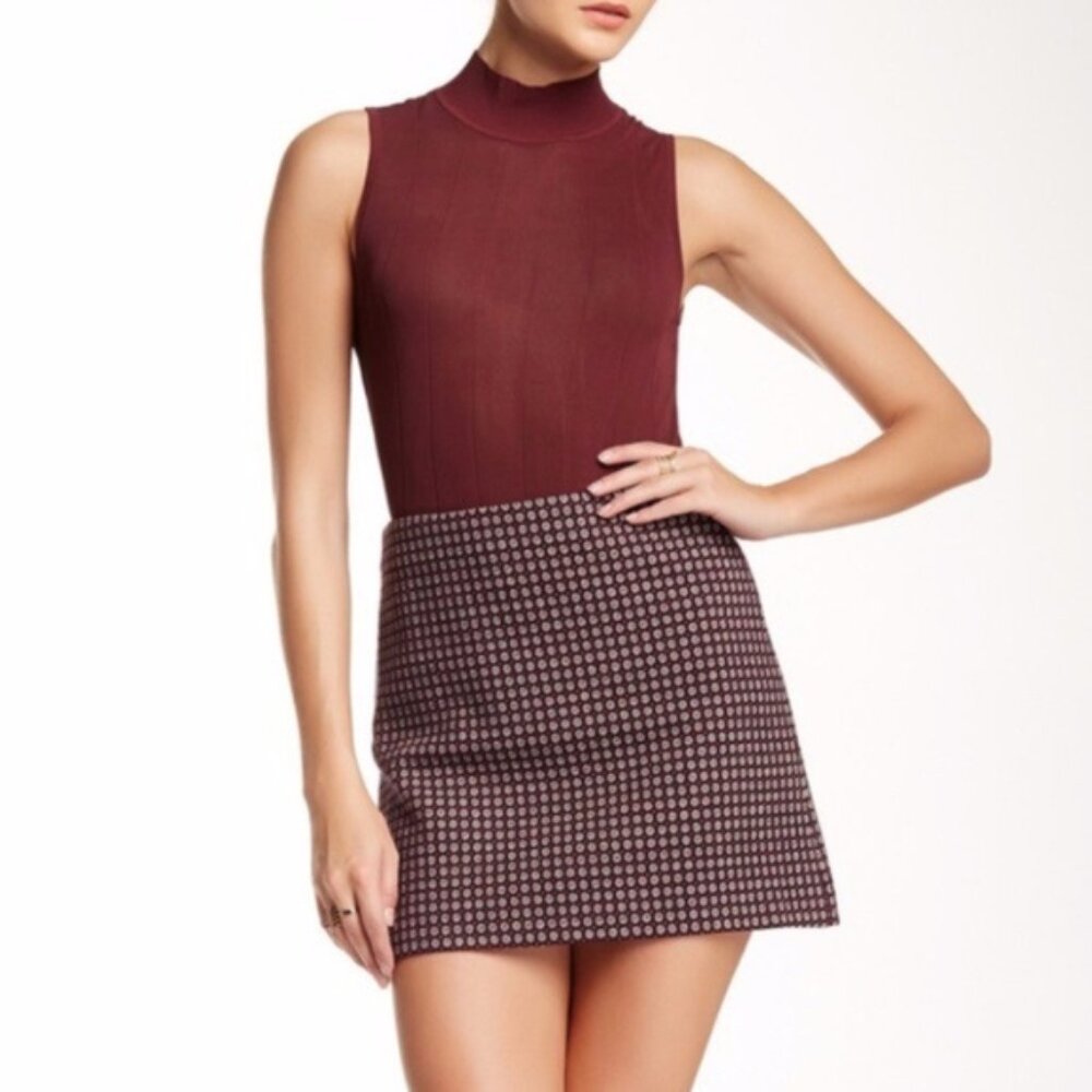 Theory Kerash Geometric Print Mini Skirt sz 2
